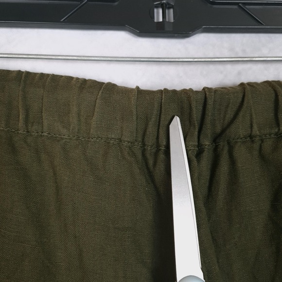 Quince Linen Pants Womens Large Martini Olive Tapered Ankle Pull On Casual - Picture 13 of 16